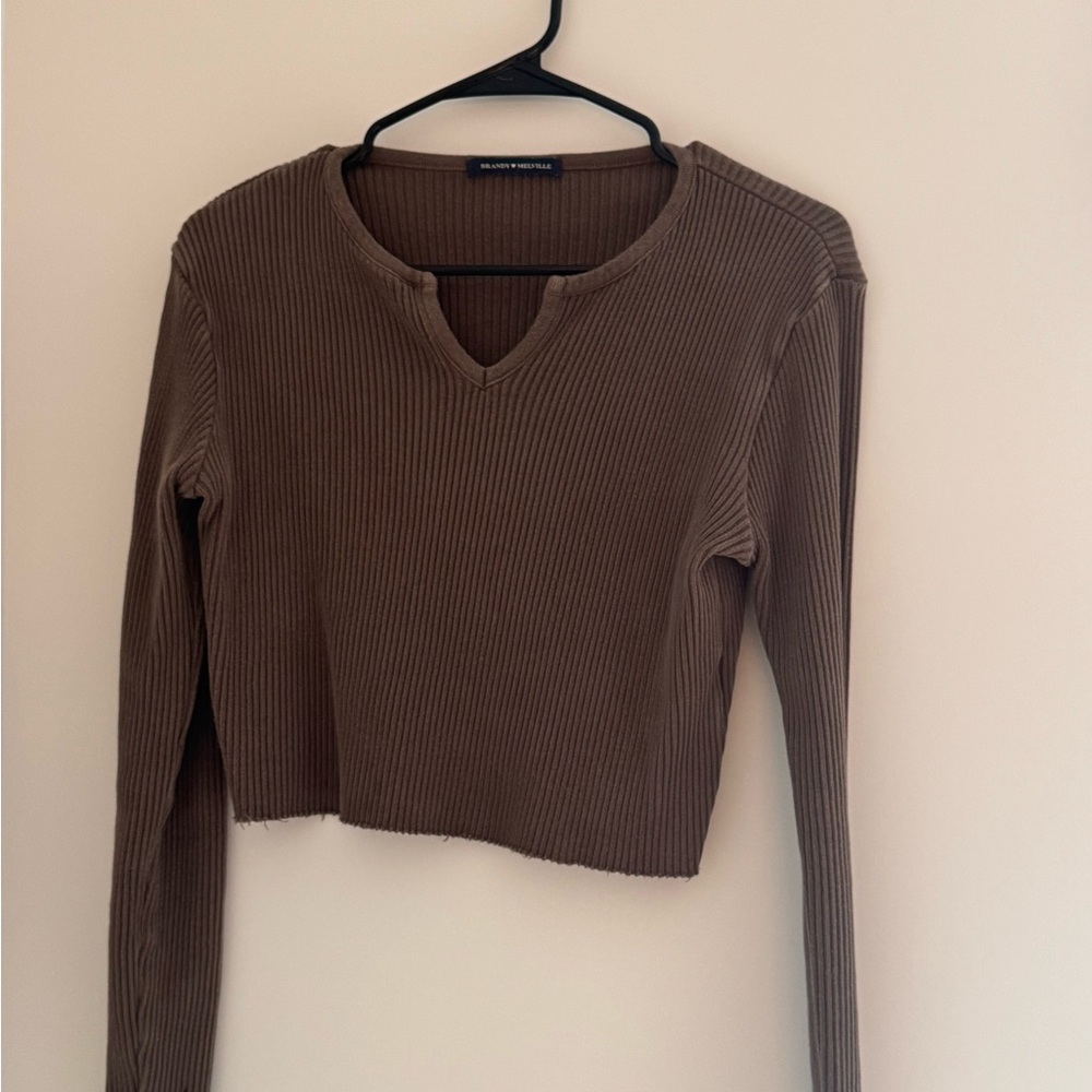 Brandy Melville Brown Fitted Crop Top